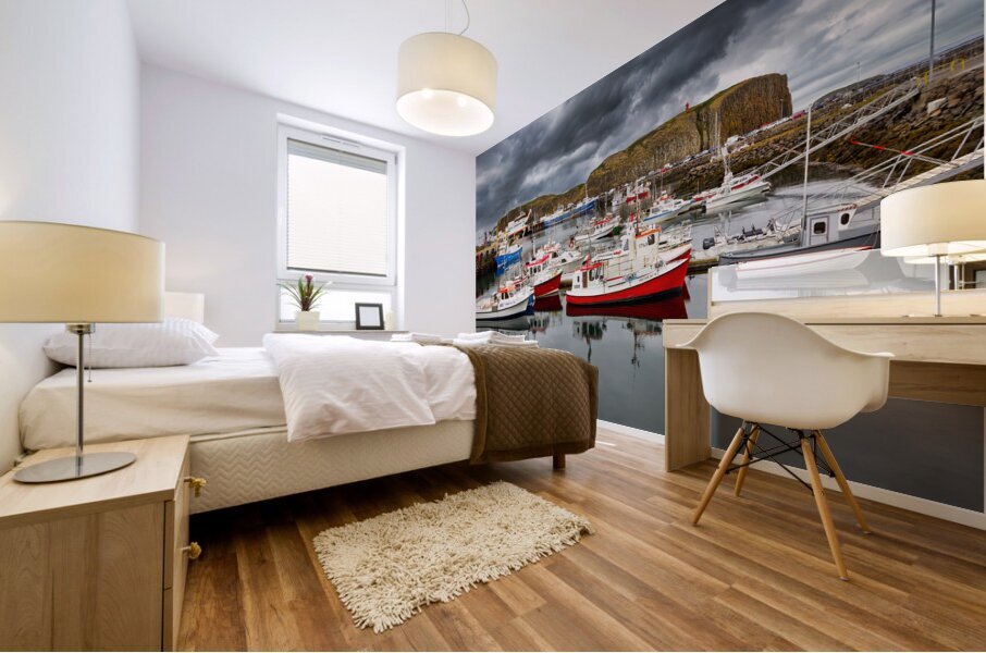 The harbour at Stykkisholmur. Snaefellsnes peninsula. Iceland Mural print