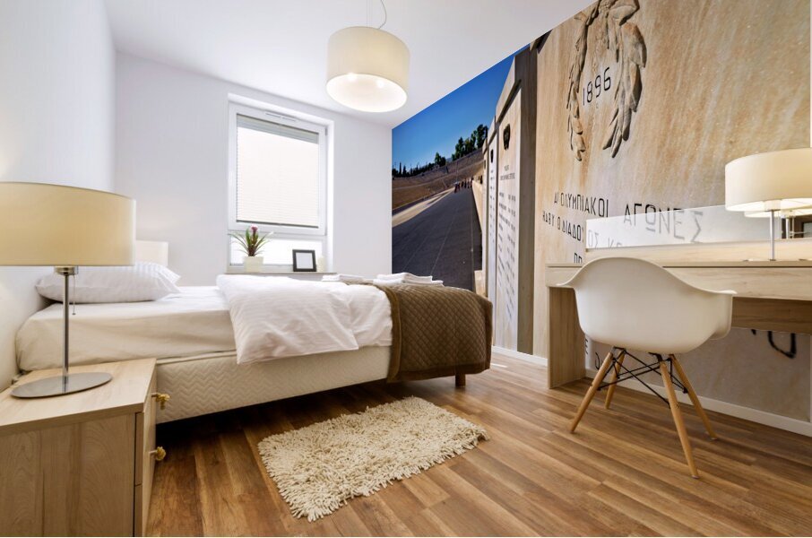 Athens Greece.The Panathenaic Stadium site of the first modern Olympic games in 1896 now hosting ceremonial events & live music concerts. Mural print