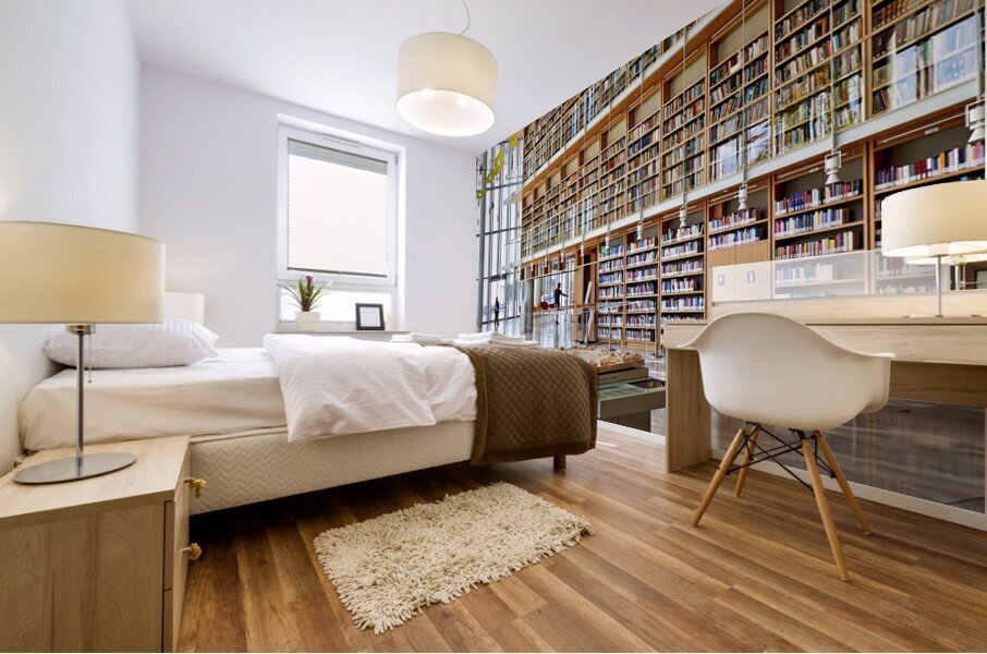 Athens Greece. The National Library inside the Stavros Niarchos Foundation Cultural Center Mural print