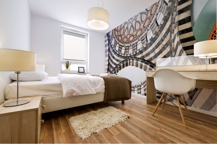 Syria. Khan Asad Pasha is the largest Caravanserai in the Old City of Damascus Mural print