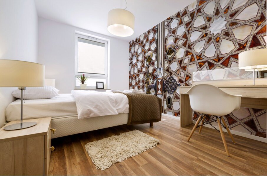 Istanbul Turkey. Topkapi Palace. Decorated door in the Harem Mural print