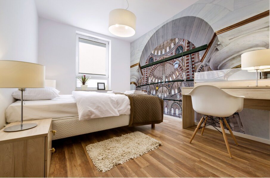 Istanbul Turkey. The Fatih Mosque Mural print