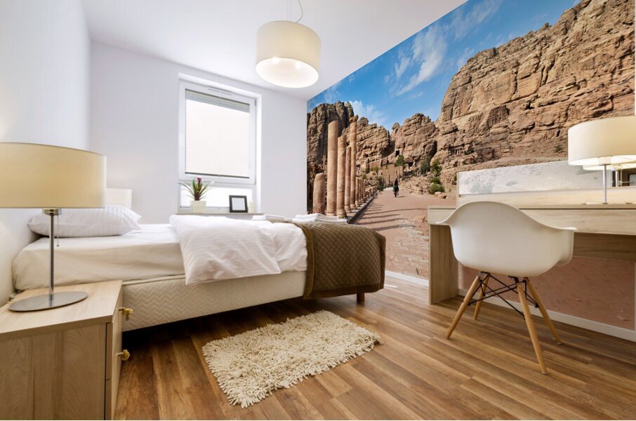 Jordan. Petra archaeological site. The Hadrian Gate also known as the Temenos Gate Mural print