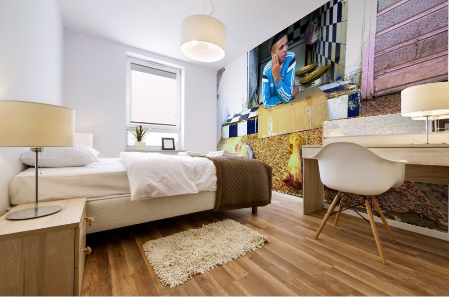 Morocco Meknes. The butcher in the souk Mural print