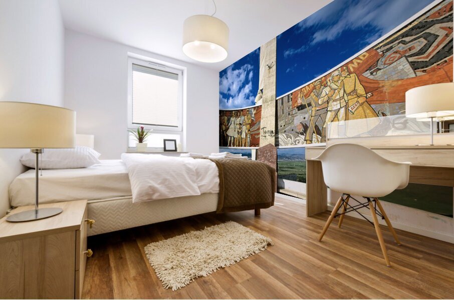 Mongolia. Ulaanbaatar. The Zaisan Memorial is a memorial south of the Mongolian capital of Ulaanbaatar that honors Soviet soldiers killed in World War II Mural print