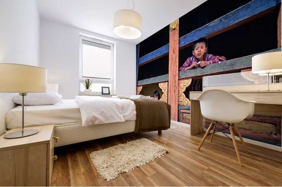 BHUTAN. Bumthang Valley Mural print