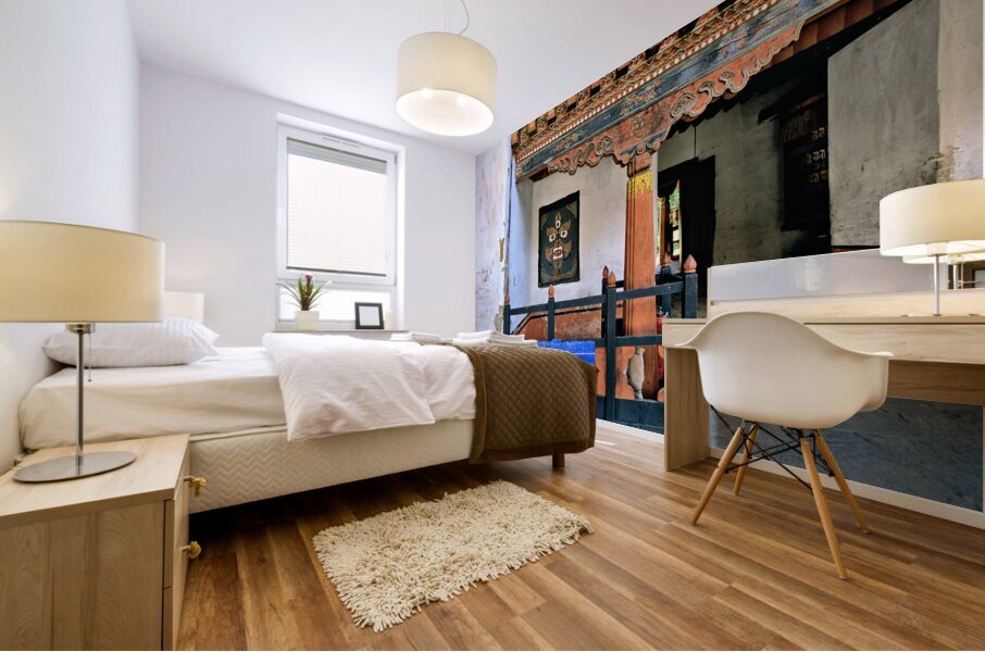 BHUTAN. Bumthang Valley Mural print