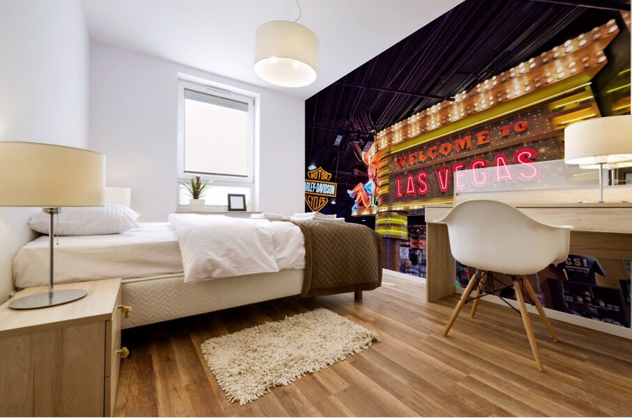 Welcome to Las Vegas sign. MGM Grand Hotel. Las Vegas Nevada USA Mural print