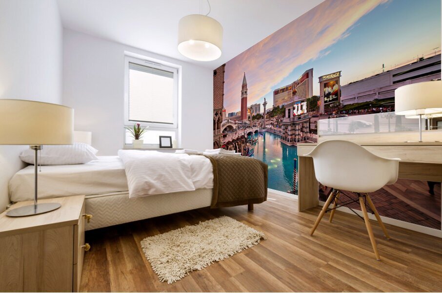 Venetian Hotel at Sunset. Las Vegas Nevada USA Mural print
