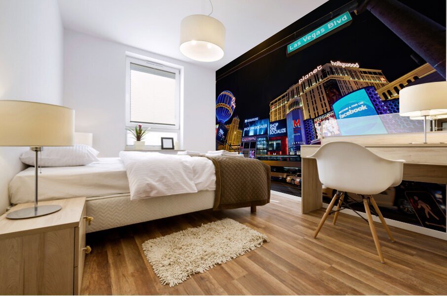 The Strip by night. Las Vegas Nevada USA Mural print