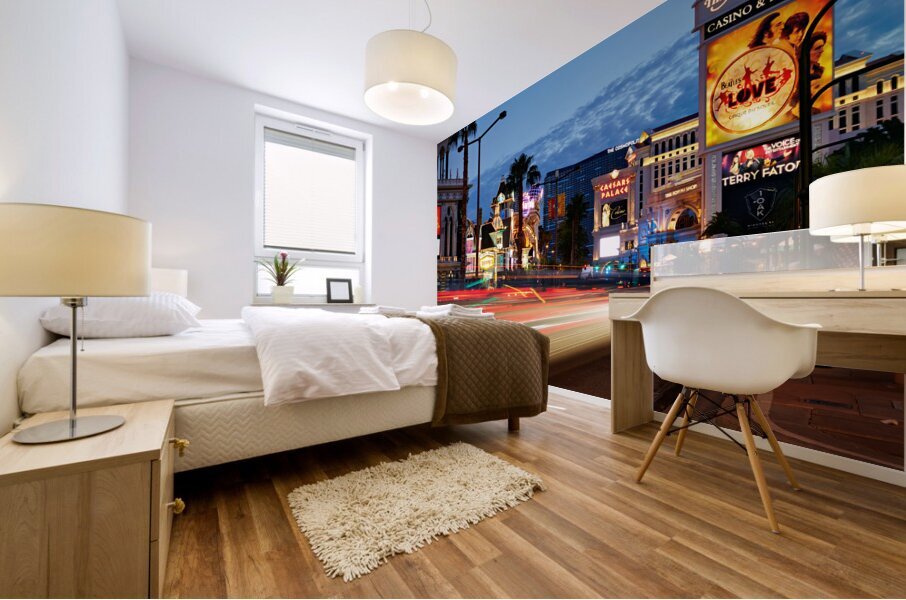 The Strip by Night. Las Vegas Nevada USA Mural print