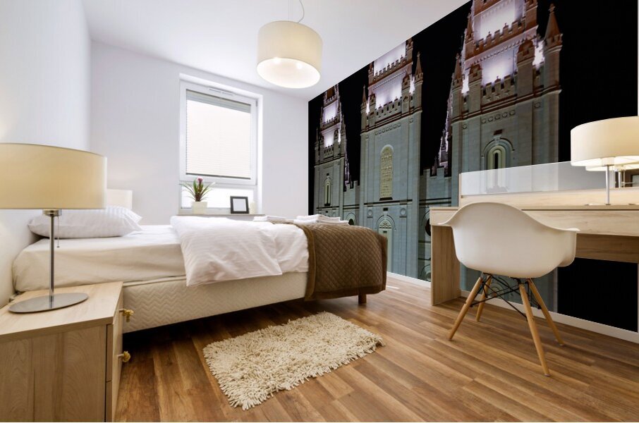 Salt Lake Mormon Temple. Salt Lake City Utah USA Mural print