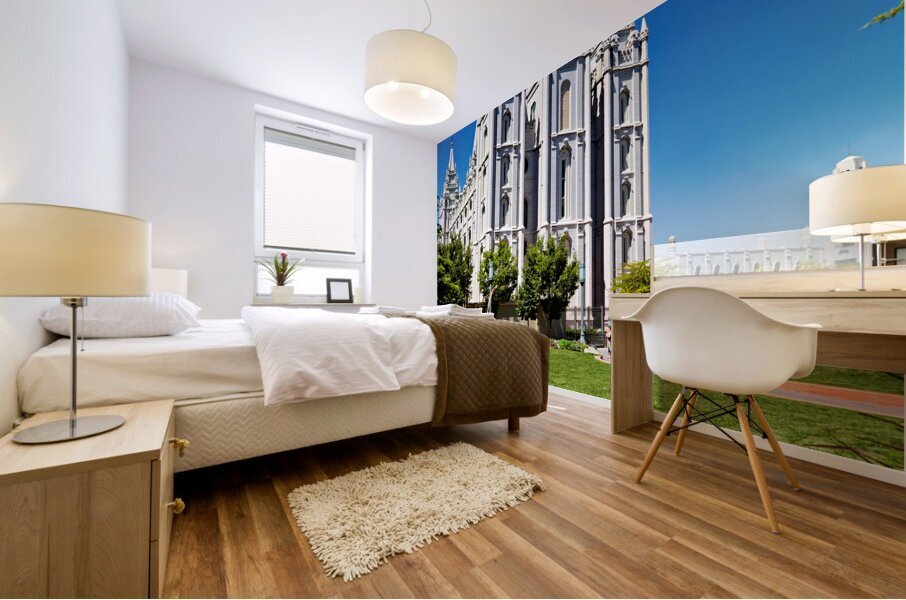 Salt lake Mormon Temple. Salt Lake City Utah USA Mural print