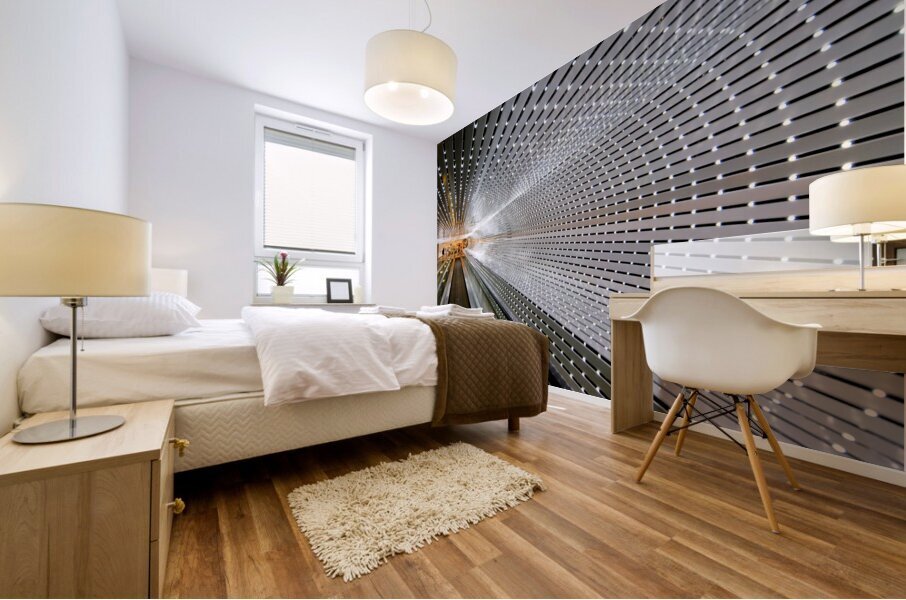 The walkway connecting East and West Buildings of the National Gallery of Art. Washington D.C. Mural print