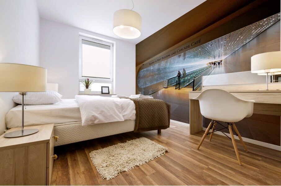 The walkway connecting East and West Buildings of the National Gallery of Art. Washington D.C. Mural print