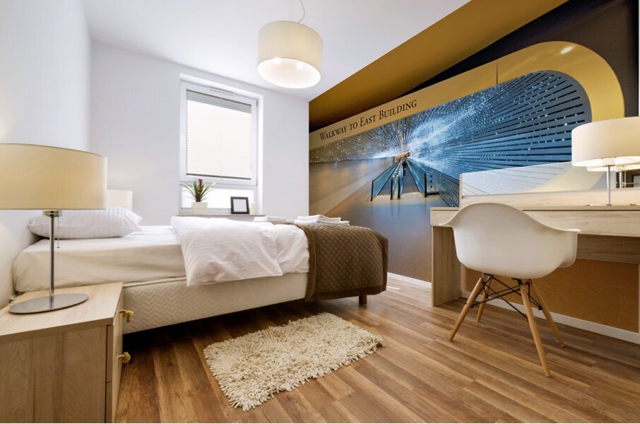 The walkway connecting East and West Buildings of the National Gallery of Art. Washington D.C. Mural print