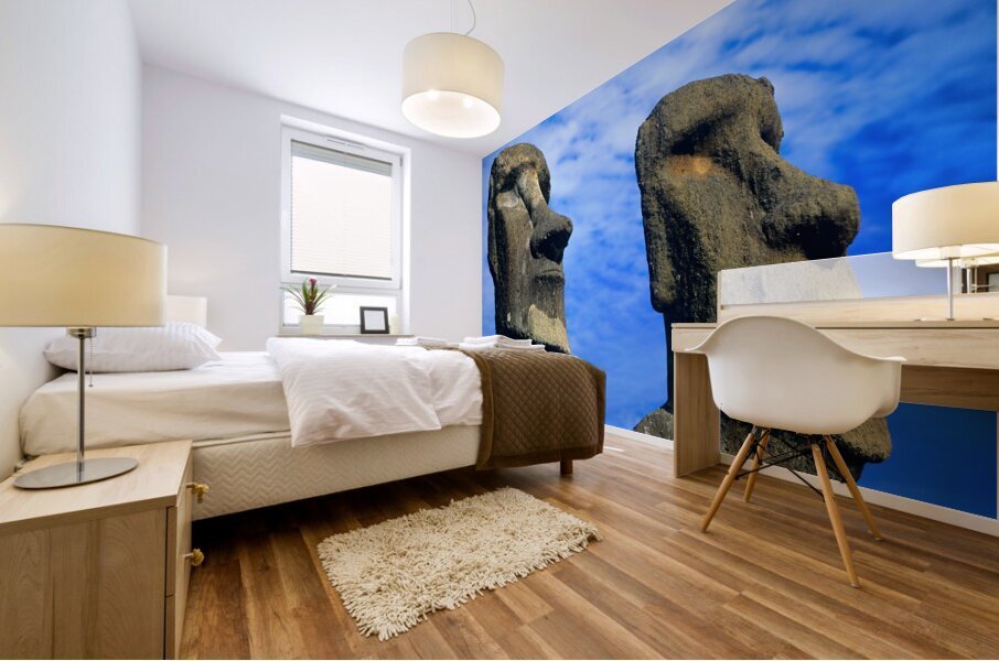 EASTER ISLAND. Moai Mural print