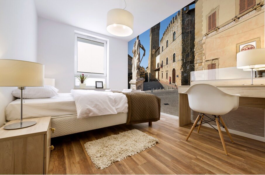 Arezzo Tuscany Italy. Palazzo dei Priori Communal Palace Mural print