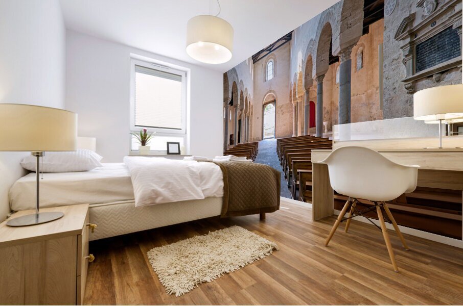 Gerace Calabria Italy. The interior of the Norman Cathedral Mural print