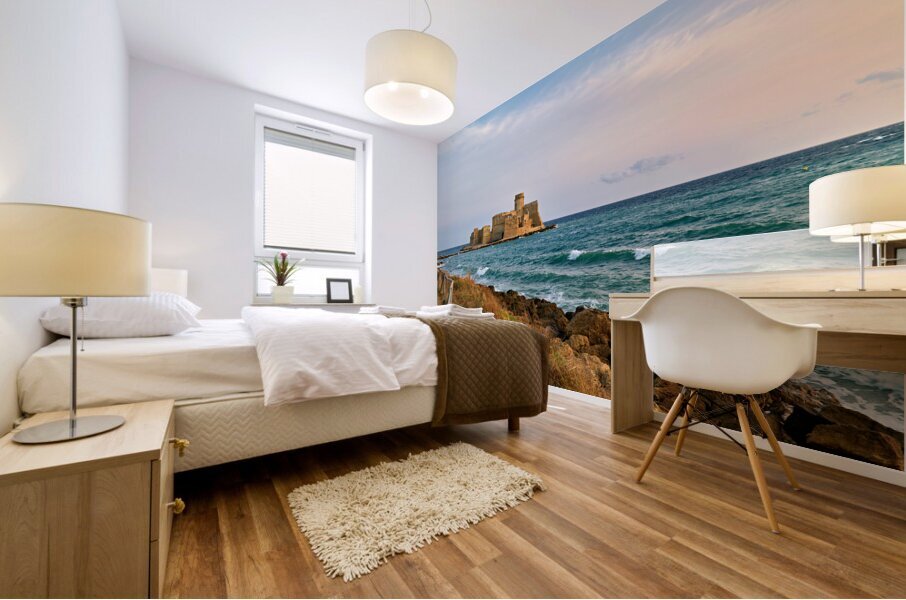Isola di Capo Rizzuto. Calabria Italy. The Aragon castle at Le Castella resort. Mural print