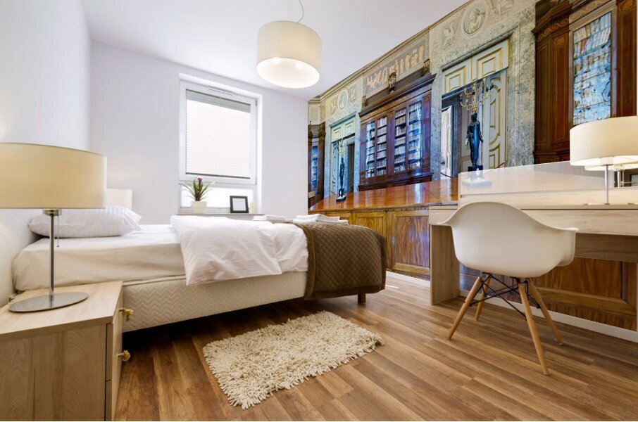 Caserta Campania Italy. The Royal Palace. The Palatine Library Mural print