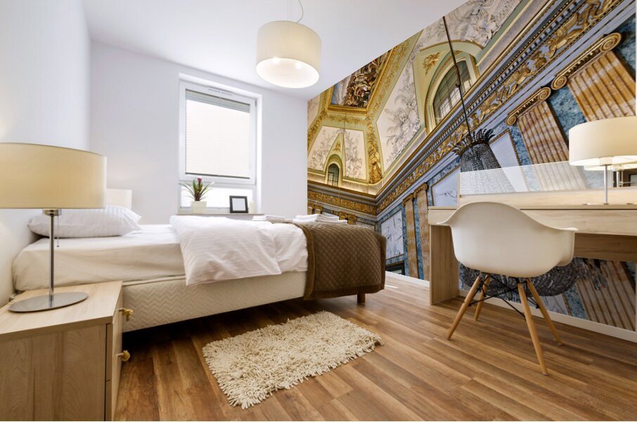 Caserta Campania Italy. The Royal Palace. The Hall of Mars Mural print