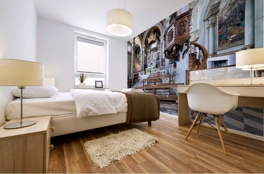 Cortona Arezzo Tuscany Italy. Cattedrale di Santa Maria Assunta Cathedral Mural print