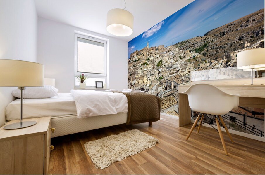 Matera Basilicata Italy. Cityscape. I sassi di Matera Mural print