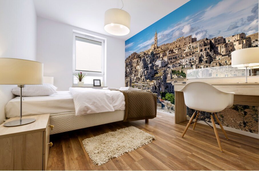 Matera Basilicata Italy. Cityscape. I sassi di Matera Mural print