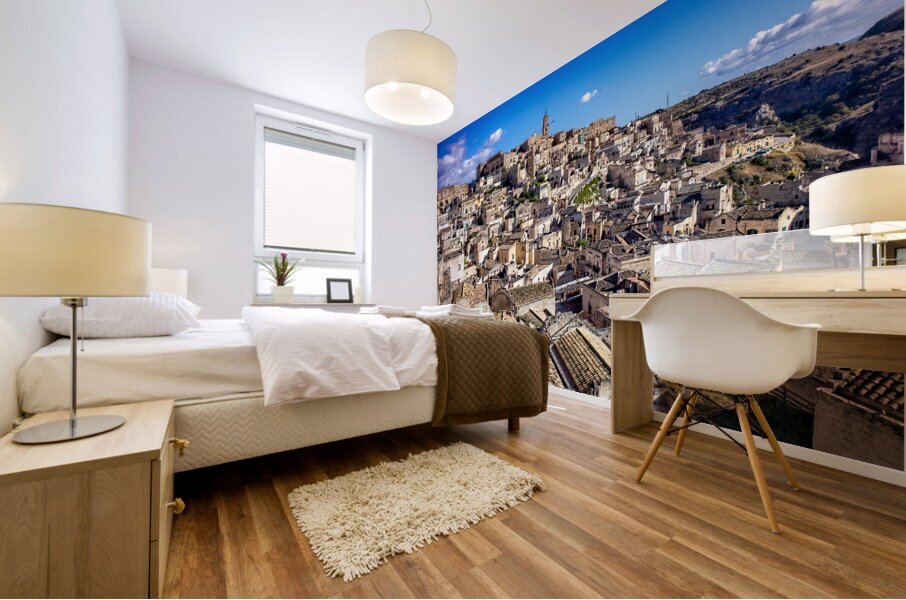 Matera Basilicata Italy. Cityscape. I sassi di Matera Mural print
