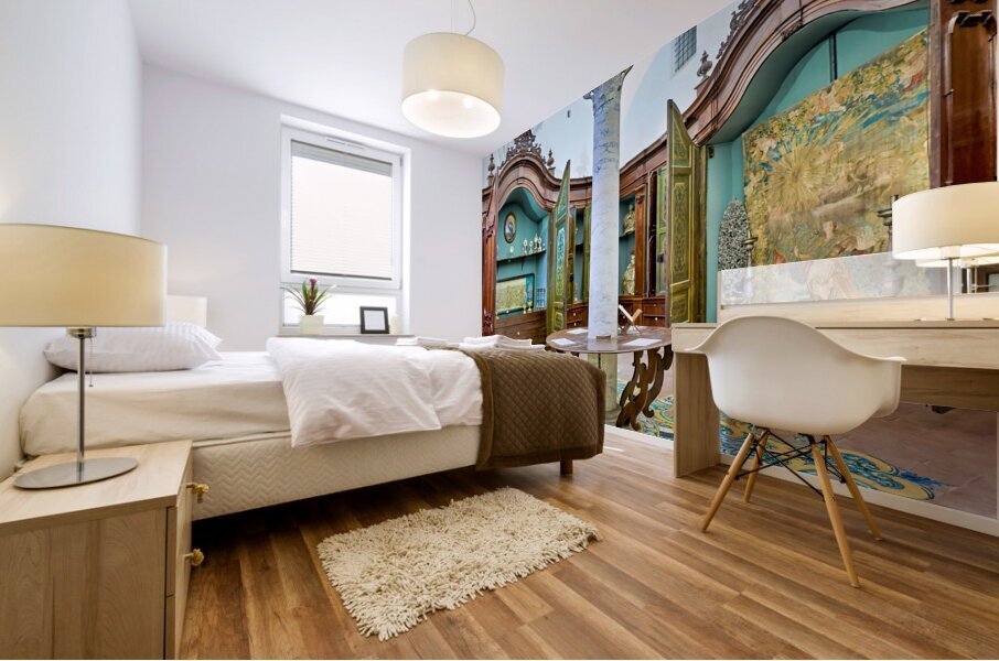 Naples Campania Italy. The Sacred Relics Chamber the “Treasure Chamber” in San Domenico Maggiore a Gothic Roman Catholic church and monastery Mural print