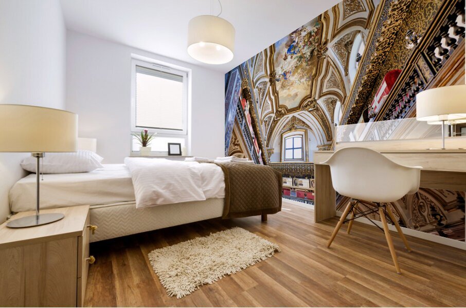 Naples Campania Italy. The Sacred Relics Chamber the “Treasure Chamber” in San Domenico Maggiore a Gothic Roman Catholic church and monastery Mural print