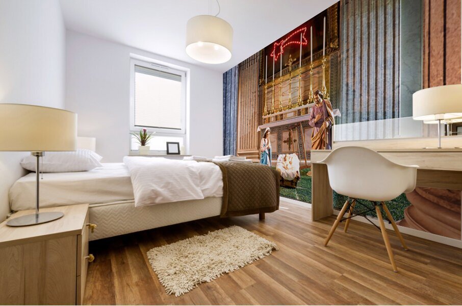 Naples Campania Italy. Nativity scene inside Basilica reale pontificia di San Francesco di Paola in Piazza Plebiscito Mural print