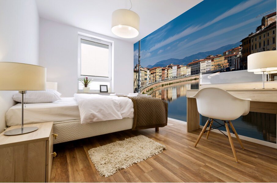 Pisa Tuscany Italy. The Arno river Mural print
