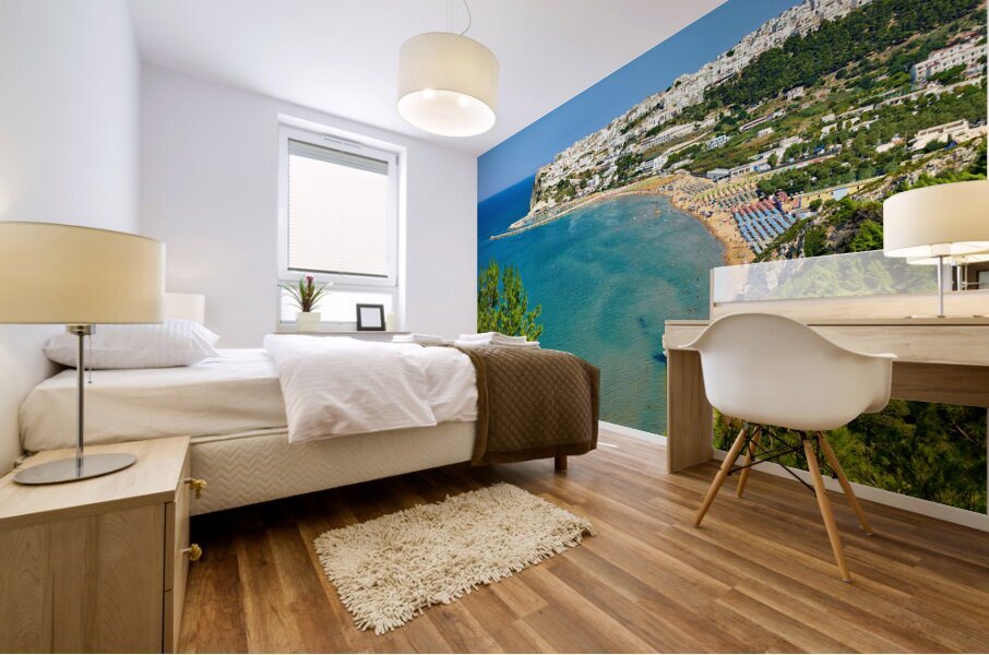 Apulia Puglia Gargano Italy. Elevated view of Peschici Mural print