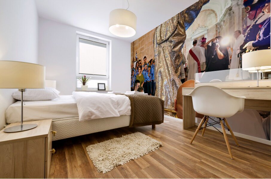 Apulia Puglia Italy. Ostuni. Festival of Saint Orontius. Procession with the statue of the Saint Mural print