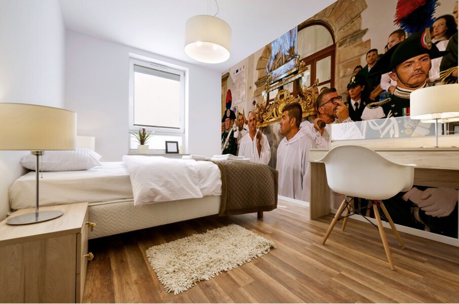 Apulia Puglia Italy. Ostuni. Festival of Saint Orontius. Procession with the statue of the Saint Mural print