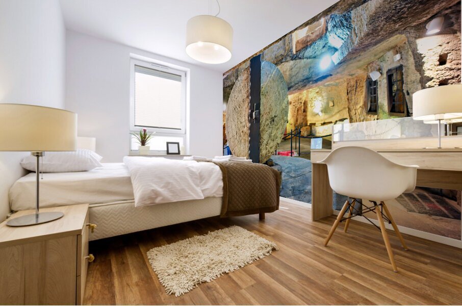 Salento. Apulia Puglia Italy. Gallipoli. Old olives crusher. Frantoio Oleario Ipogeo di Palazzo Granafei Mural print