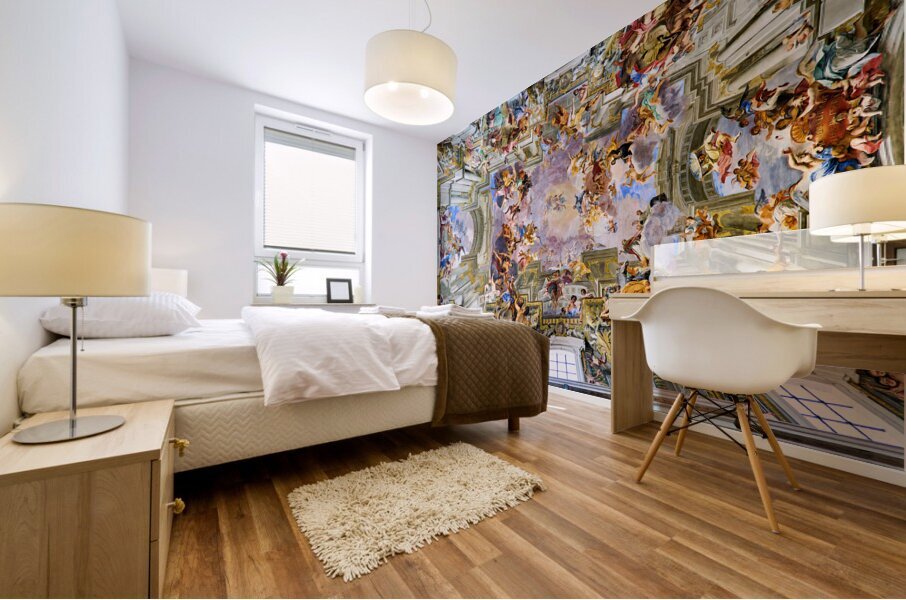 Rome Lazio Italy. The Church of St. Ignatius of Loyola at Campus Martius. Andrea Pozzos painted ceiling Mural print