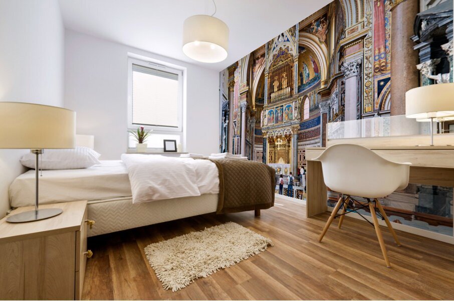 Rome Lazio Italy. The Archbasilica Cathedral of the Most Holy Savior and of Saints John the Baptist and John the Evangelist in the Lateran is a Catholic cathedral church and serves as the seat of the bishop of Rome the pope Mural print