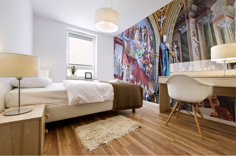 Rome Lazio Italy. The Vatican Museums in Vatican City. Raphael rooms frescoes Mural print