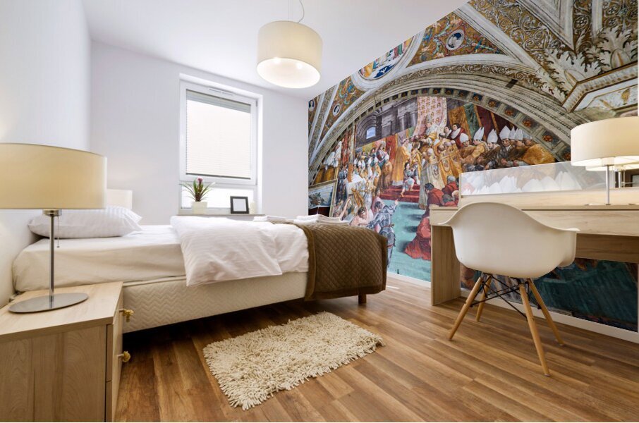 Rome Lazio Italy. The Vatican Museums in Vatican City. Raphael rooms frescoes Mural print