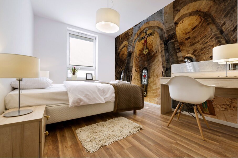 Interior View of the Central Aisle Domes of the Cappella di San Cataldo in Palermo Italy Mural print