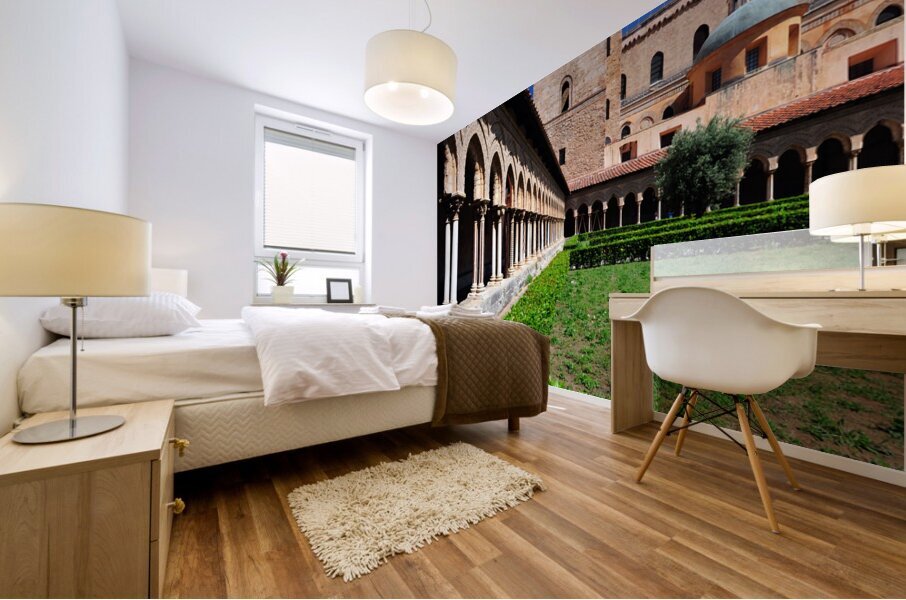 Palermo Sicily Italy. Duomo di Monreale. The cloister Mural print