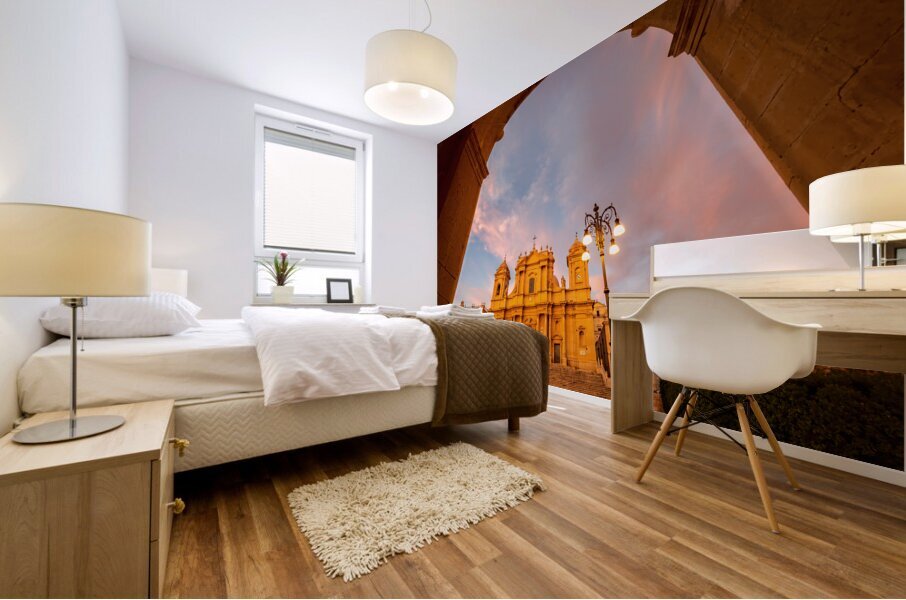 Noto Sicily Italy. The Cathedral Mural print