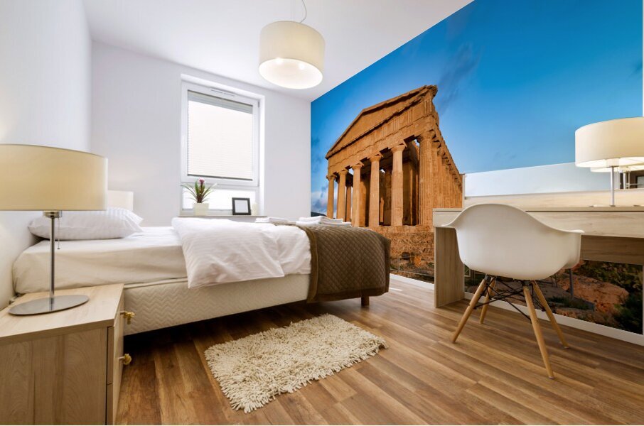 Temple of Concordia Tempio della Concordia. Valle dei Templi Valley of the Temples. Agrigento Sicily Italy Mural print