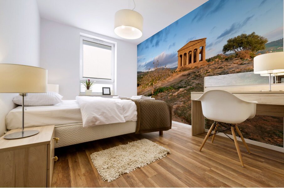 Temple of Concordia Tempio della Concordia. Valle dei Templi Valley of the Temples. Agrigento Sicily Italy Mural print