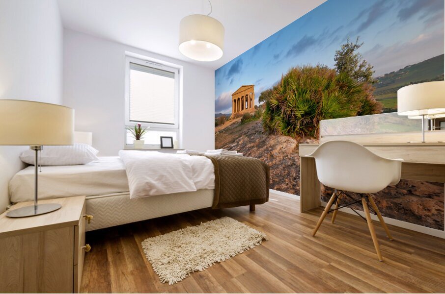 Temple of Concordia Tempio della Concordia. Valle dei Templi Valley of the Temples. Agrigento Sicily Italy Mural print