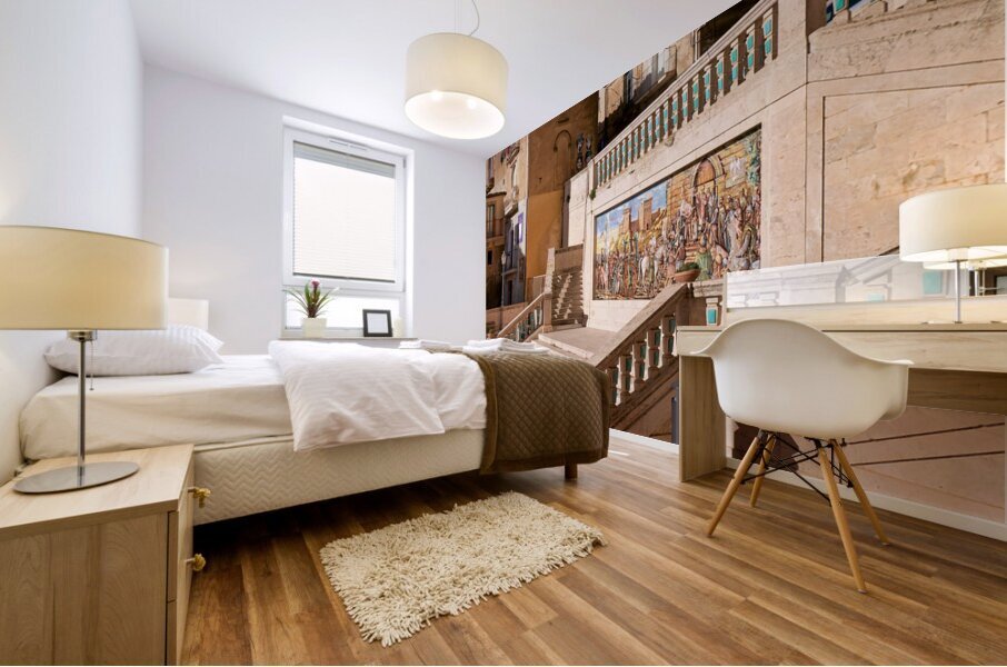 The famous ceramics in the streets of Caltagirone. Sicily Italy Mural print