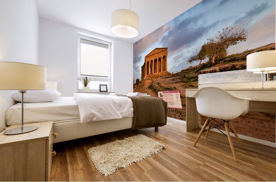 Temple of Concordia Tempio della Concordia. Valle dei Templi Valley of the Temples. Agrigento Sicily Italy Mural print